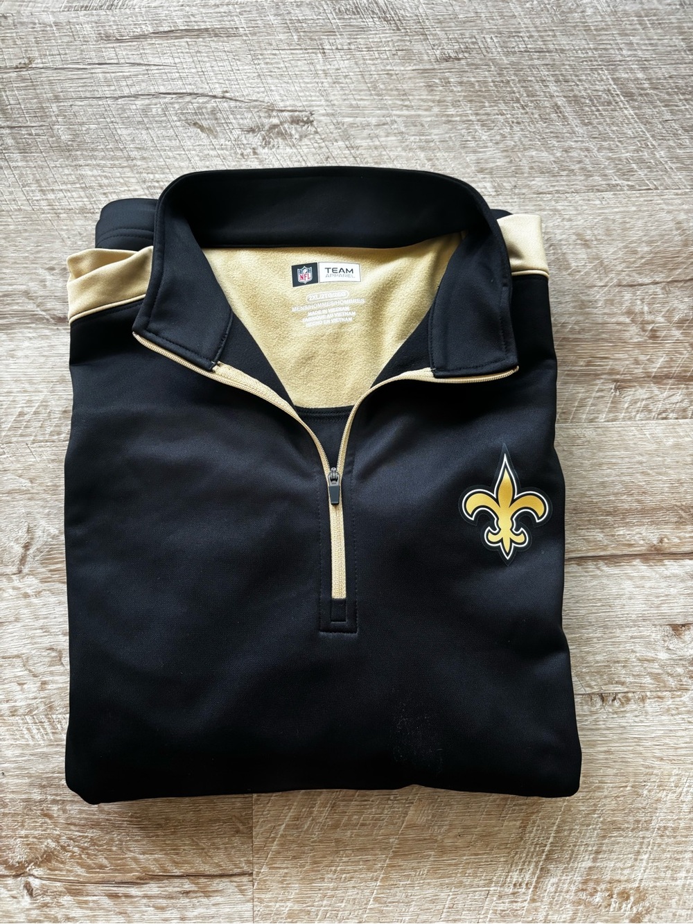 NFL New Orleans Saints Black and Gold Quarter-Zip Pullover